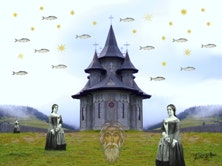 De heilige Ansreas zingt in een opera